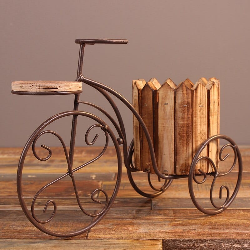 frJardioui Vélo Porte Plante en Bois Vintage