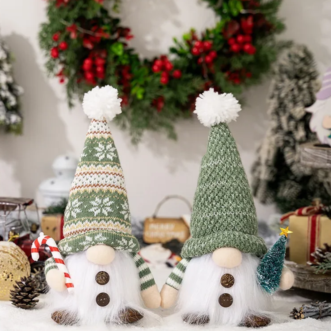Jardioui Gnomes de Noël Tricotés Lumineux (Lot de 2 pièces)