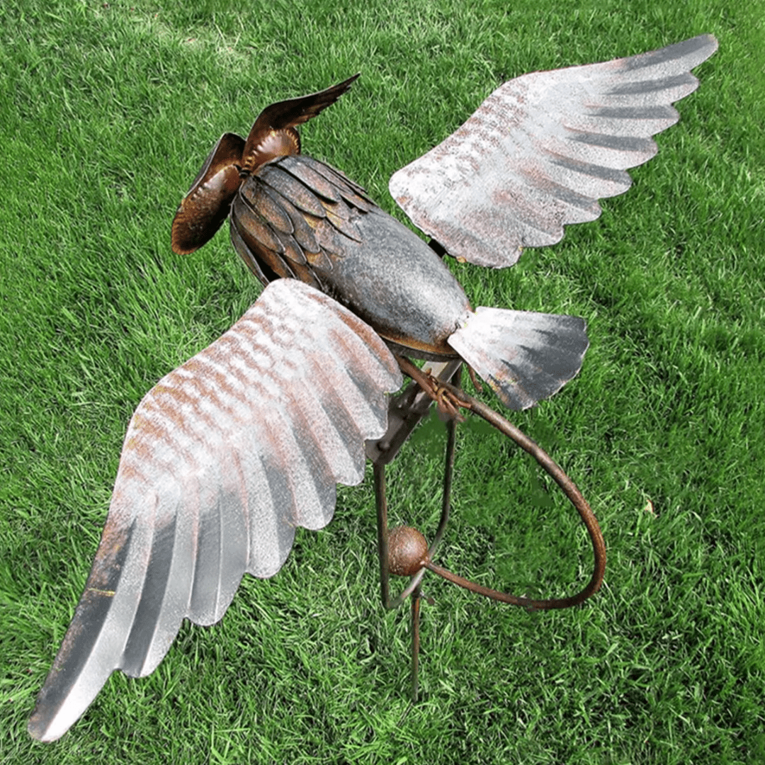 Jardioui Sculpture d'Oiseaux Balancelle en Métal pour Jardin