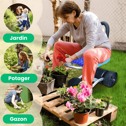 Jardioui Tabouret Roulant de Jardinage Ergonomique Ultra-confortable