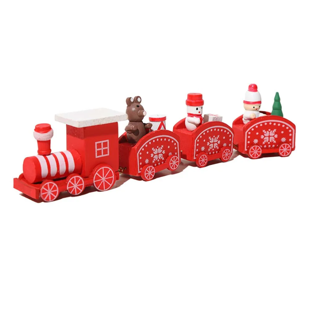 Jardioui Train de Noël Miniature Coloré