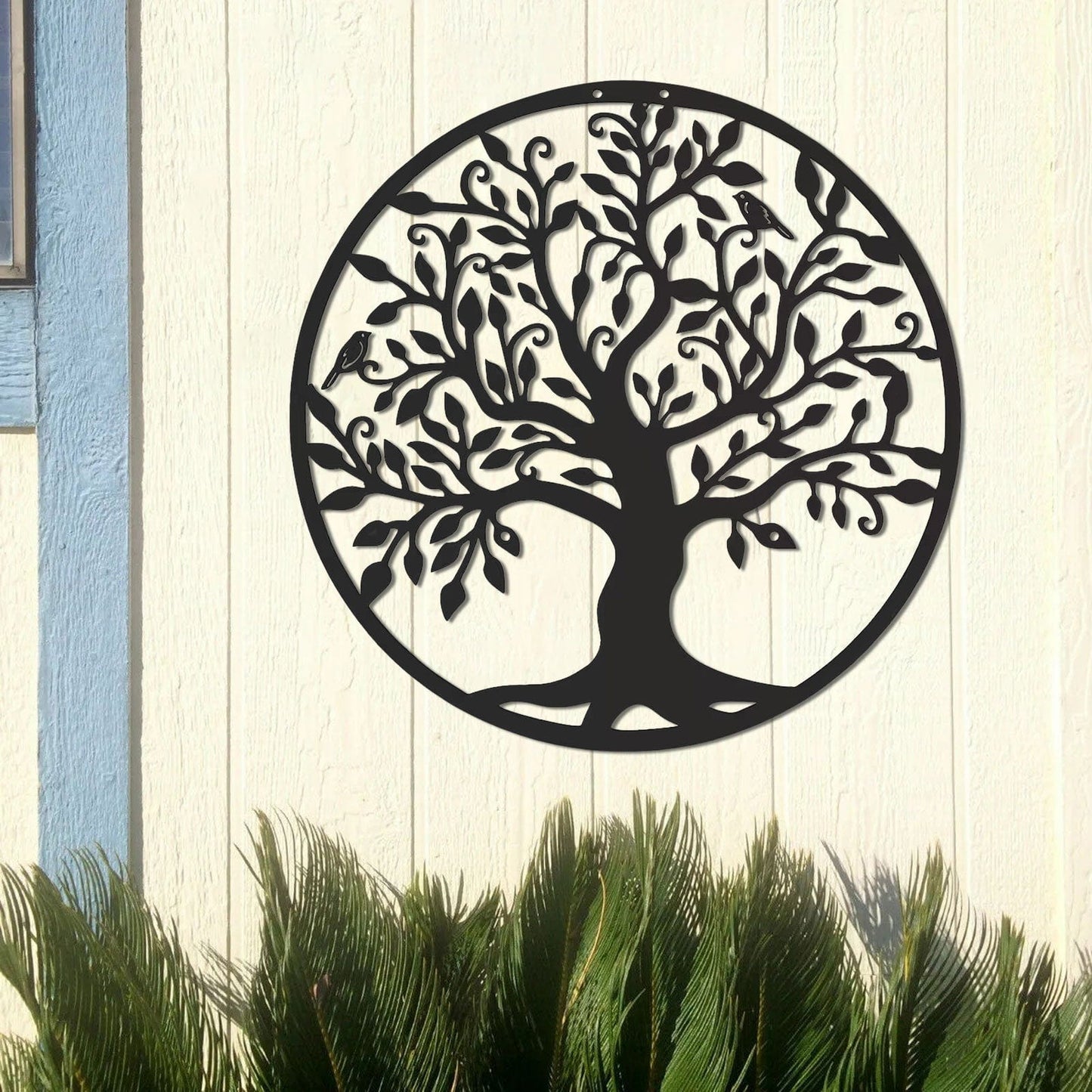 frJardioui Décoration Murale Extérieure "Arbre de Vie" en Metal
