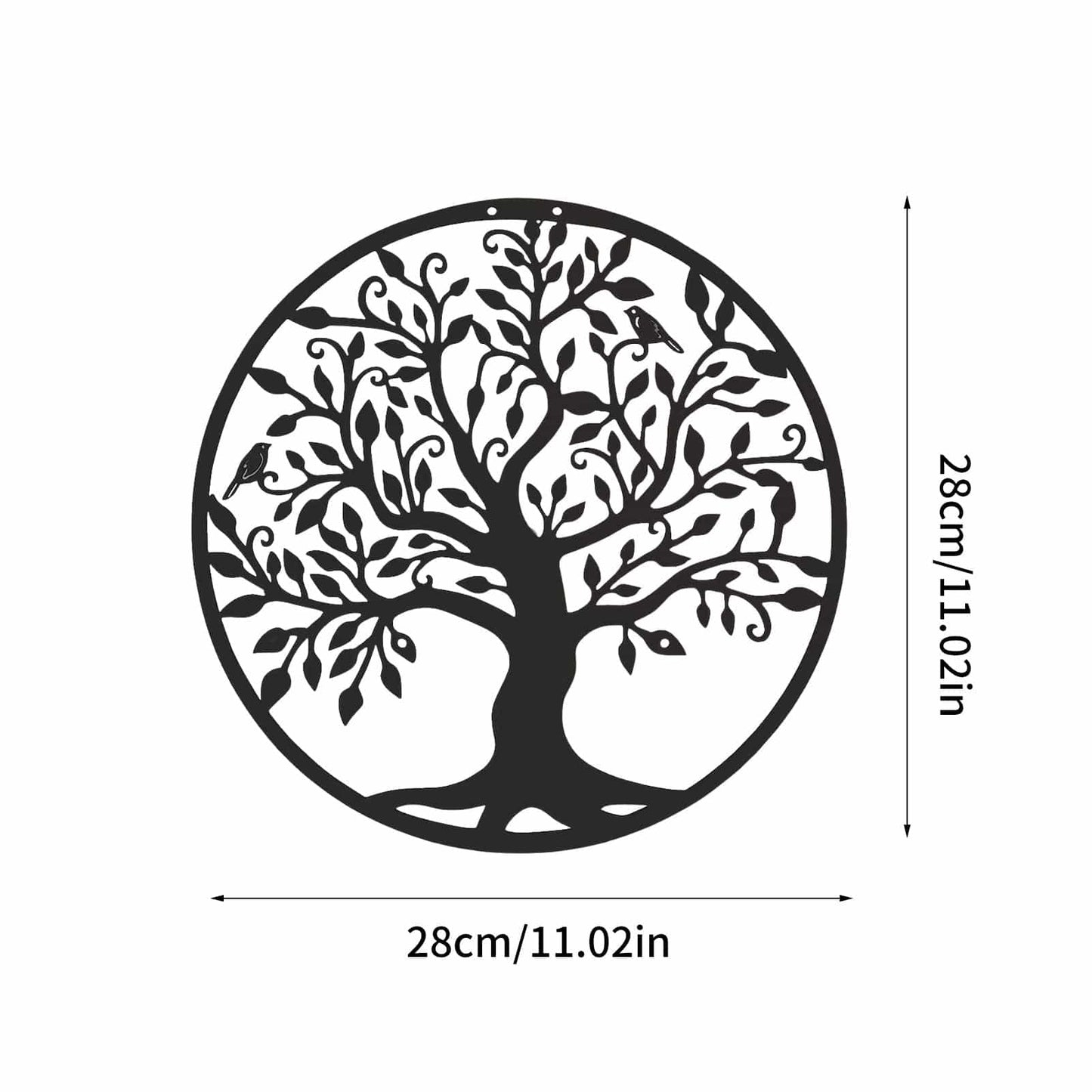 frJardioui Décoration Murale Extérieure "Arbre de Vie" en Metal