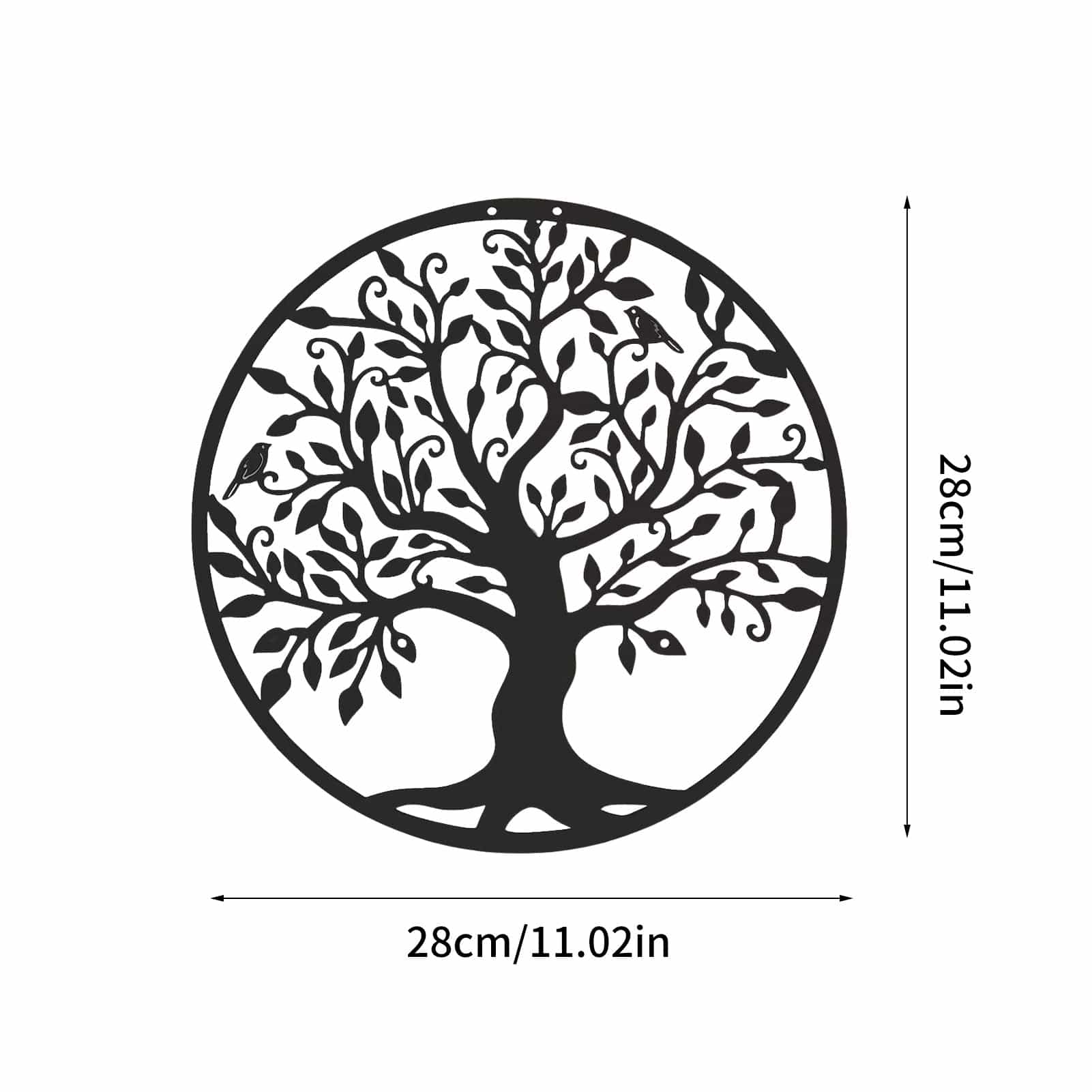frJardioui Décoration Murale Extérieure "Arbre de Vie" en Metal