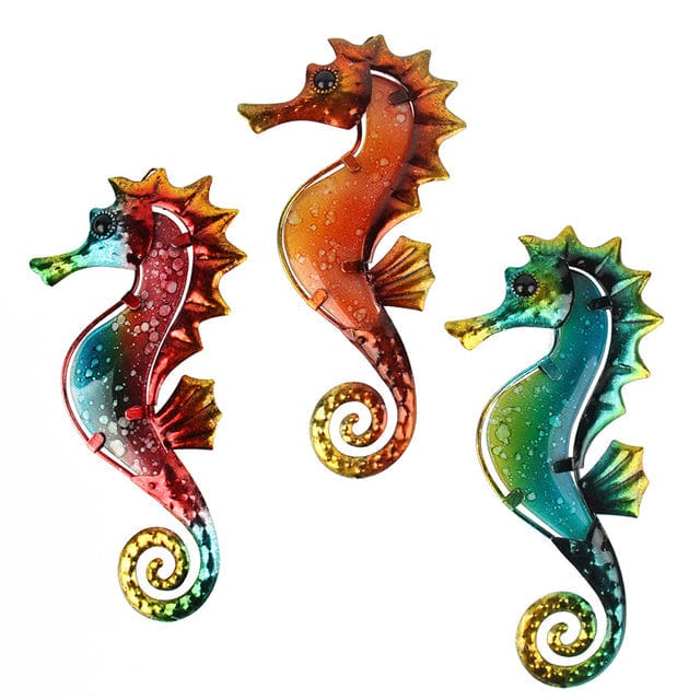 frJardioui Décoration Murale "Trio d'Hippocampe" ( 3 pièces )