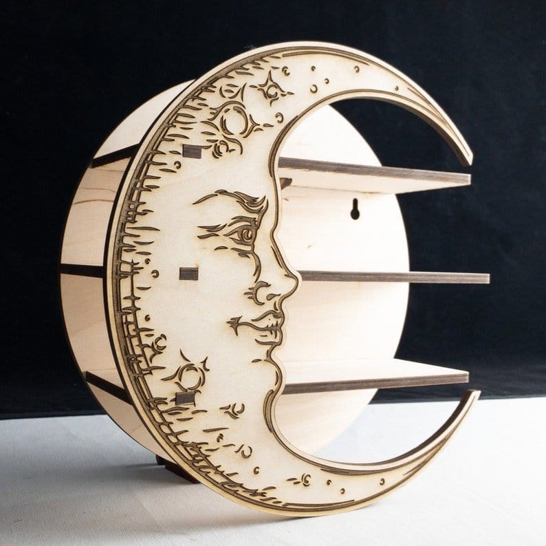 frJardioui étagère Étagère "Croissant de Lune" en Bois